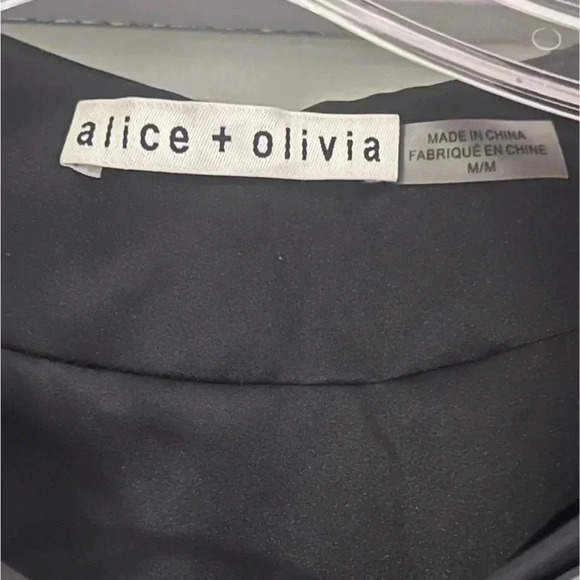 Alice and Olivia Womens Tinsel Cropped Collarless Blazer Size Medium - Picture 4 of 6